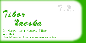 tibor macska business card